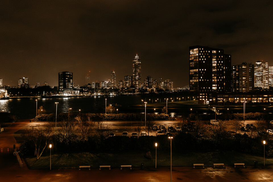 Rotterdam by night skyline 2026
